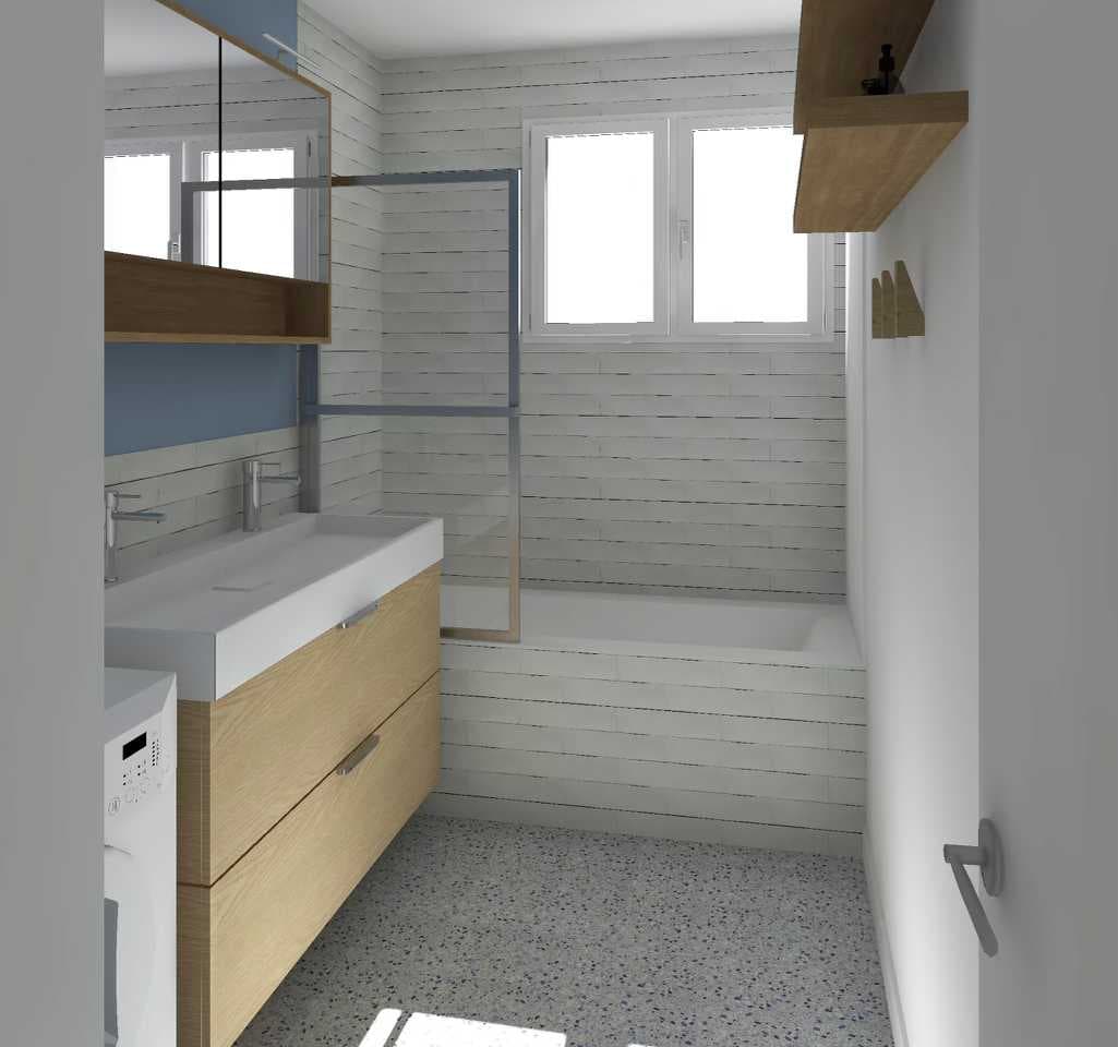 Salle de bain faïence métro